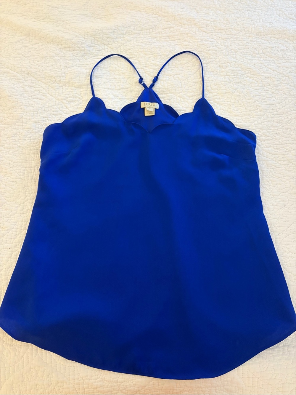 J. Crew Scallop-Edge Royal Blue Cami Top